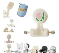 Soporte de ducha con ventosa integrada, soporte de pared sin taladro para alcachofa de ducha, extraíble, con ganchos de almacenamiento, soporte de ducha resistente a la humedad y con ángulo (F)