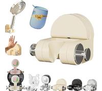 Soporte de ducha con ventosa integrada, soporte de pared sin taladro para alcachofa de ducha, extraíble, con ganchos de almacenamiento, soporte de ducha resistente a la humedad y con ángulo (A)