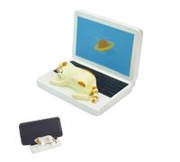 Soporte para teléfono de escritorio - Soporte para teléfono inteligente con forma de gato | Gato tumbado pintado a mano | Compatible con la mayoría de los dispositivos | Bonito elemento decorativo, ac