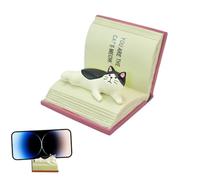 Soporte para teléfono de escritorio - Soporte para teléfono inteligente con forma de gato | Gato tumbado pintado a mano | Compatible con la mayoría de los dispositivos | Bonito elemento decorativo, ac