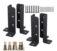 Soportes de Poste para Valla - Anclaje de Acero Reforzado | Base Duradera con Recubrimiento en Polvo para Terraza, Balcón, Puerta, Jardín, Casa y Obras Exteriores