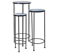 Soportes Set 3 Pzas De Mosaico Y Forja Negro