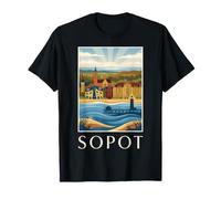Sopot Polonia Costa Baltico Mare Design Viaggi Maglietta
