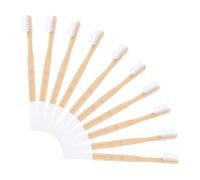 SOPOTUTU 10 Pezzi Spazzolini in Bamboo con Setole Morbide Bianche Ergonomico Antiscivolo Spazzolino Naturale Riutilizzabile per Adulti per Viaggi e Uso
