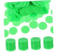 SOPOTUTU 100 Fiches del Gioco del Bingo 19mm Colore Verde Brillante, Chip Matematici Riutilizzabili per Giochi da Tavolo e Didattici, Segnalini Leggeri per Ragazzo Ragazza e Sala Bingo