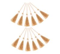 SOPOTUTU 12 Pezzi Mini Scope di Strega in Paglia Artigianali, Decorazione Micro Paesaggio e Casa delle Bambole per Festa Halloween