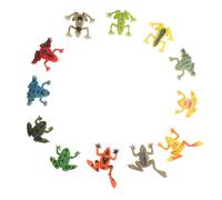 SOPOTUTU 12pezzi Modelli Di Rospi Artificiali Piccole Anfibi Giocattoli Statue Educativi Per Ragazzo Ragazza Ragazza Puzzle Forme Diverse Colori