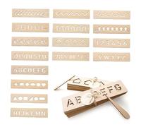 SOPOTUTU 16 Tavoletta Legno Apprendimento Precoce con Geometriche e Alfanumerici Sicuro Odore Didattico per Pratica Scrittura e Riconoscimento