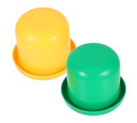 SOPOTUTU 2 Bicchieri per Dadi in Plastica Resistenza con Dadi Colorati Casual per Giochi da Tavolo e per e Intrattenimento Colore Casuale Colore Casuale