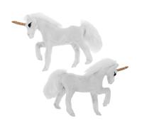 SOPOTUTU 2 Miniature Unicorn Figurines Simulated Furry Animal Models For Home Decor Photography Props Lightweight And Portable For Creative Play And Display
