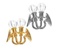 SOPOTUTU 2 Paia Miniature Wall Lights Doll House Gold Silver Decorative Lighting For Mini Furniture Models Unique Diy Accessory For Colorful Scenes