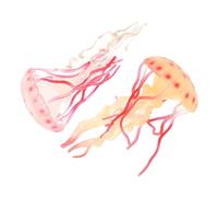 SOPOTUTU 2 pezzi Medusa Realistica Giocattoli Educativi Animali Marini per Decorazione e Apprendimento Scientifico Colori Rosso e Giallo