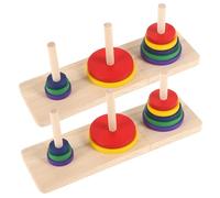 SOPOTUTU 2pezzi Intellettuale Legno Puzzle Torre Hanoi Colorati Per Adulti e Per Sviluppare e Creatività Sicuro e Facile Da Usare