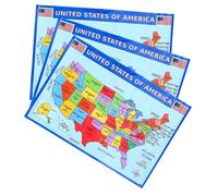 SOPOTUTU 3 Pezzi Mappa Usa Laminata per Poster Murale Dettagliato con Stati e Città Decorazione per Cameretta Aula e Ufficio Hd Resistente Allo Sbiadimento