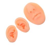 SOPOTUTU 3 Pezzi Modelli Parti Corpo in Silicone Morbido per Pratica Piercing e Trucco Orecchio Naso Bocca Realistici per Addestramento di Bellezza e Didattico
