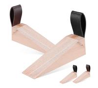 SOPOTUTU 4 Pezzi Fermaporta in Legno Antiscivolo con Base Rinforzata Cunei Blocca Porte Pesanti per Uso Interno Design Elevato per Spazi sotto Porta e Protezione Pavimenti Adatti per Casa