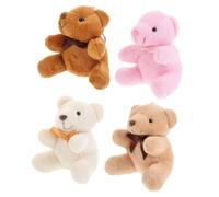 SOPOTUTU 4 Portachiavi Orsetto Peluche Morbido Ciondoli Fluffy in Peluche con Imbottitura Decorazioni Soffici per Zaini e Borse Regalo Adorabile e Leggero