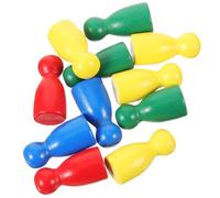 SOPOTUTU 40 Pezzi di Pedine degli Scacchi in Legno Naturale a Forma Umana, Accessori per Giochi da Tavolo Educativi, Set per Sviluppo Logico e Creatività Colore Casuale