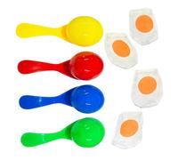 SOPOTUTU 4sets Giochi All Aperto Per Ragazzo Ragazza Di Uova Colorate e Cucchiai Per La Corsa Con Uova Gioco Interattivo Divertente Per Feste Di Compleanno Sviluppa Coordinazione e Agilità