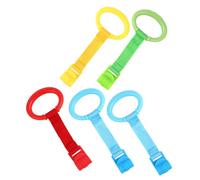 SOPOTUTU 5 pezzi Anelli per Lettino Ragazzo Ragazza Anelli Tirare Sicuri per Supporto per Apprendimento Stare in Piedi e Camminare Liscio e Tondo Adatti Culle e Lettini