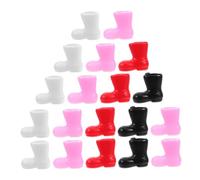 SOPOTUTU 50 Pezzi Mini Stivaletti Babbo Natale Miniature per Decorazioni Festive e Accessori per Bambole Stivali per Kit Tiny House e Abbigliamento Bambole