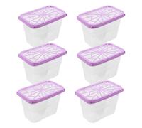 SOPOTUTU 6 Scatole Deumidificatrici Vuote Riutilizzabili in Plastica con Coperchio, Contenitori Assorbiumidità Portatili per Armadio, Bagno e Cucina, Custodie Anti-umidità Compatte