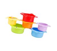 SOPOTUTU 6pezzi Tazze Stacking Colorate Resistenti Per Ragazzo Ragazza Giocattoli Educativi Montessori Per Sviluppo Intelligente Design Liscio e Sicuro Per Mani Piccole Per Bagno e Spiaggia