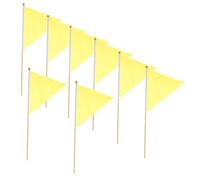SOPOTUTU 8 Bandiere Segnaletiche da in Poliestere Bambù Indicatori Resistenti per Irrigazione e Marcatura Industriali Giallo Triangolare per Animali e