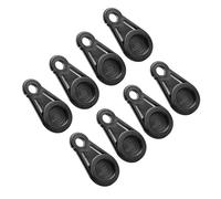 SOPOTUTU 8 Pezzi Clip per Tenda in Plastica Nero Controllo Pressione per Teloni, Accessori per Campeggio e Uso Esterno Senza Forare
