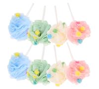 SOPOTUTU 8pezzi Spugna da Doccia in Luffa Palline da Doccia in Rete Corda per Appendere Pouf da Bagno per Salone Scrubber per Corpo per Casa e Viaggi Esfoliazione Delicata per Pulizia