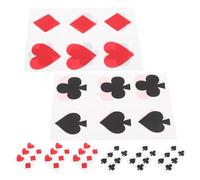 SOPOTUTU Adesivi Poker per Scrapbooking 48 Pezzi, Decalcomanie Autoadesive a Tema Las Vegas Nero e Rosso, Decorazioni Festa e Bomboniere, Adesivi per Tazze e Regali, Adesione Resistente