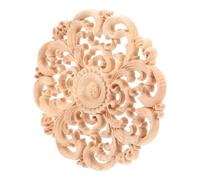SOPOTUTU Applique in Legno Rotondo Intagliato Khaki per Decorazione Casa Base Resistente e Design Elegante per Migliorare L'aspetto Visivo