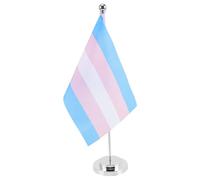SOPOTUTU Bandiera Lgbtq Tavolo in Poliestere con Base Decorazione Festa Pride Resistente e Riutilizzabile per Interni ed Esterni