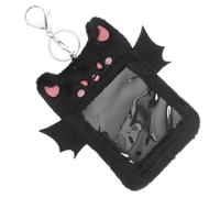 SOPOTUTU Carte Peluche con Demone Custodia Visibile per Id e Carte Protettore Sottile Riutilizzabile e Leggero Adatto Studenti e Ufficio