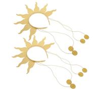 SOPOTUTU Cerchietto Tiara Dorato 2 Pezzi - Corona a Raggi di Sole per Donne per Eventi Medievali e Matrimoni a Tema