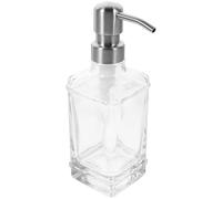 SOPOTUTU Dispenser Bottiglia Shampoo Ricaricabile in Vetro Trasparente con Pompa in Acciaio Inossidabile Bottiglia Press Type per Sapone Liquido e Bagnoschiuma Design Leggero e