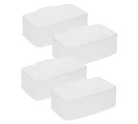 SOPOTUTU Dispenser per Salviettine Umidificate con Coperchio Sigillante 4 Pezzi, Scatola Portatile per Salviette da Bagno e Cucina, Contenitore Riutilizzabile per Salviette Ragazzo