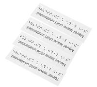 SOPOTUTU Etichette Braille in Pvc Riutilizzabili 4pezzi per Casa e Scuola per Persone Disabilità Visive Sicurezza e Facilità D'uso Bianco