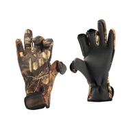 SOPOTUTU Guanti Neoprene Termici Antivento per Outdoor con Dita Esposte Antiscivolo e Regolabili per Guida e Xl Camouflage