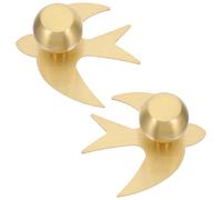 SOPOTUTU Manopole Decorative per Cassetti in Ottone Anticato a Forma di Rondine, Set da 2 Pomelli Dorati per Armadi, Mobili da Cucina e Cassettiere, Finitura Resistente e Design