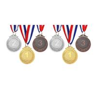 SOPOTUTU Medaglie per Premi in Lega di Zinco 6 Pezzi Numeri Set Medaglie Oro Argento Bronzo Diametro 51 CM per Gare Scolastiche e Giochi per