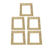 SOPOTUTU Mini Cornice per Foto in Resina Vintage a Forma di Mini Casa Set da 5 Pezzi per Decorazione Casa delle Bambole Accessorio Micro Mondo Creativo e Realistico per