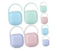 SOPOTUTU Portaciuccio Portatile per Ragazzo Ragazza 8 Pezzi Custodia Rigida in Pp Leggero Maniglia Comoda Scatola Porta Ciuccio da Viaggio Multiuso per Genitori Sempre in Movimento