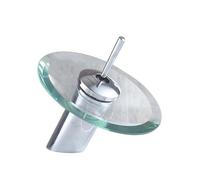 SOPOTUTU Rubinetto Lavabo Bagno in Vetro con Design Miscelatore Monocomando Cromato Leva Singola per Controllo Temperatura Acciaio Inox Risparmio Idrico e Chiusura Rapida