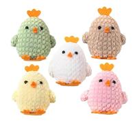 SOPOTUTU Set 5 Pezzi Decorazioni Pasquali a Forma di Pulcini di Ciniglia 3d, Statuette Morbide Colorate per Mensola e Decorazioni Fai da Te, Ornamenti Portatili per Festa e Casa