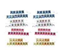 SOPOTUTU Set 8 Striscioni di Buon Compleanno Bandierine Iridescenti Metalliche Dorate e Argento Decorazione feste di Compleanno e Adulti Ghirlande Specchiate Facili da Montare