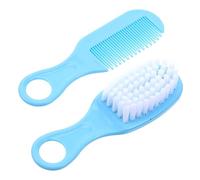 SOPOTUTU Set Spazzola e Pettine Massaggio Ragazzo Ragazza Blu, Pettine Antistatico Denti Circolari Per Ragazzo Ragazza, Kit Toelettatura Sicuro Per Chioma Sensibili e Stimolazione Circolazione