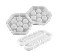 SOPOTUTU Stampi in Silicone con Facile Estrazione 2 Pezzi per Resina Epossidica Bianca per Scatola Porta Dadi Esagonale per Progetti Multipli e Decorazioni Versatili