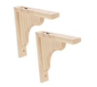 SOPOTUTU Supporti Mensola Triangolari in Legno Non Verniciati Staffe Reggimensole da Parete per Cucina Libreria e Controsoffitto Fissaggi Inclusi per Mensole Muro Rustiche e