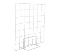 SOPOTUTU Supporto da Tavolo in Ferro Bianco Griglia, Stand Espositivo Minimalista e Versatile per Mostrare Foto e Accessori, per Allestire Bancarelle